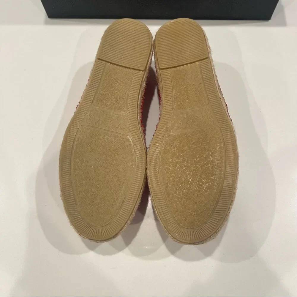 The Kooples Suede Leather And Embrode espadrille shoes NIB size 37